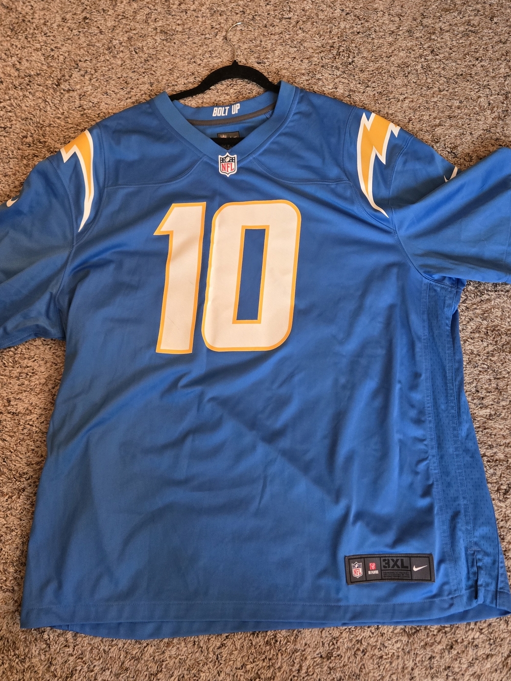 NFL Chargers Blue and Yellow #10 Jersey